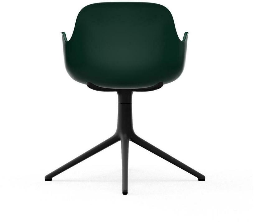 Chaise de bureau avec accoudoirs en polypropylene verte et base noire Swivel 4L vert - Normann Copenhagen - The Cool Republic