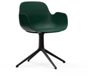 Chaise de bureau avec accoudoirs en polypropylene verte et base noire Swivel 4L vert - Normann Copenhagen - The Cool Republic