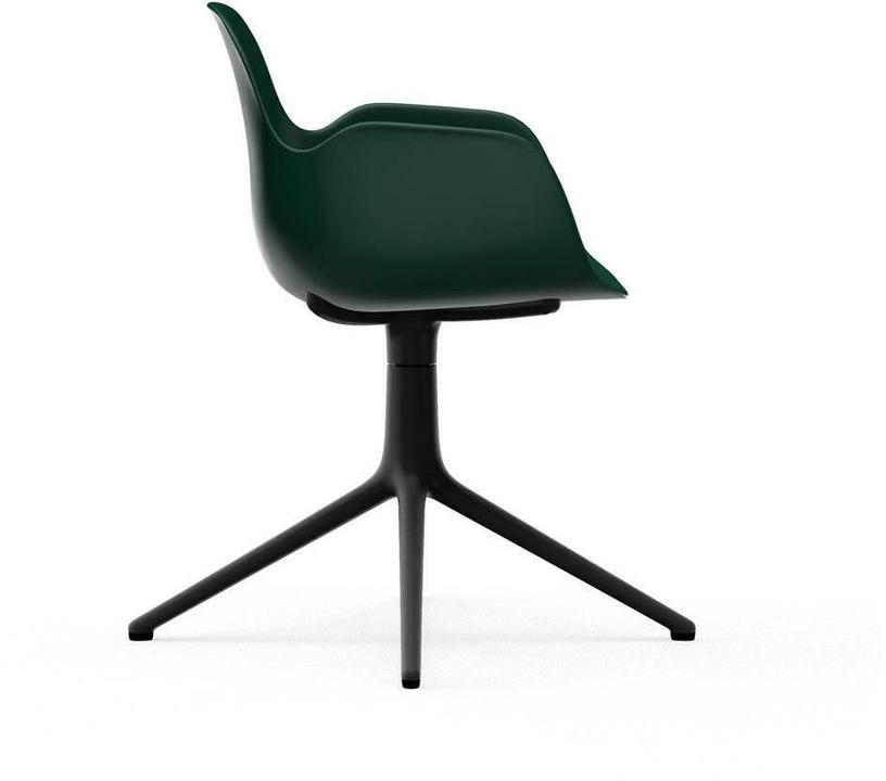 Chaise de bureau avec accoudoirs en polypropylene verte et base noire Swivel 4L vert - Normann Copenhagen - The Cool Republic