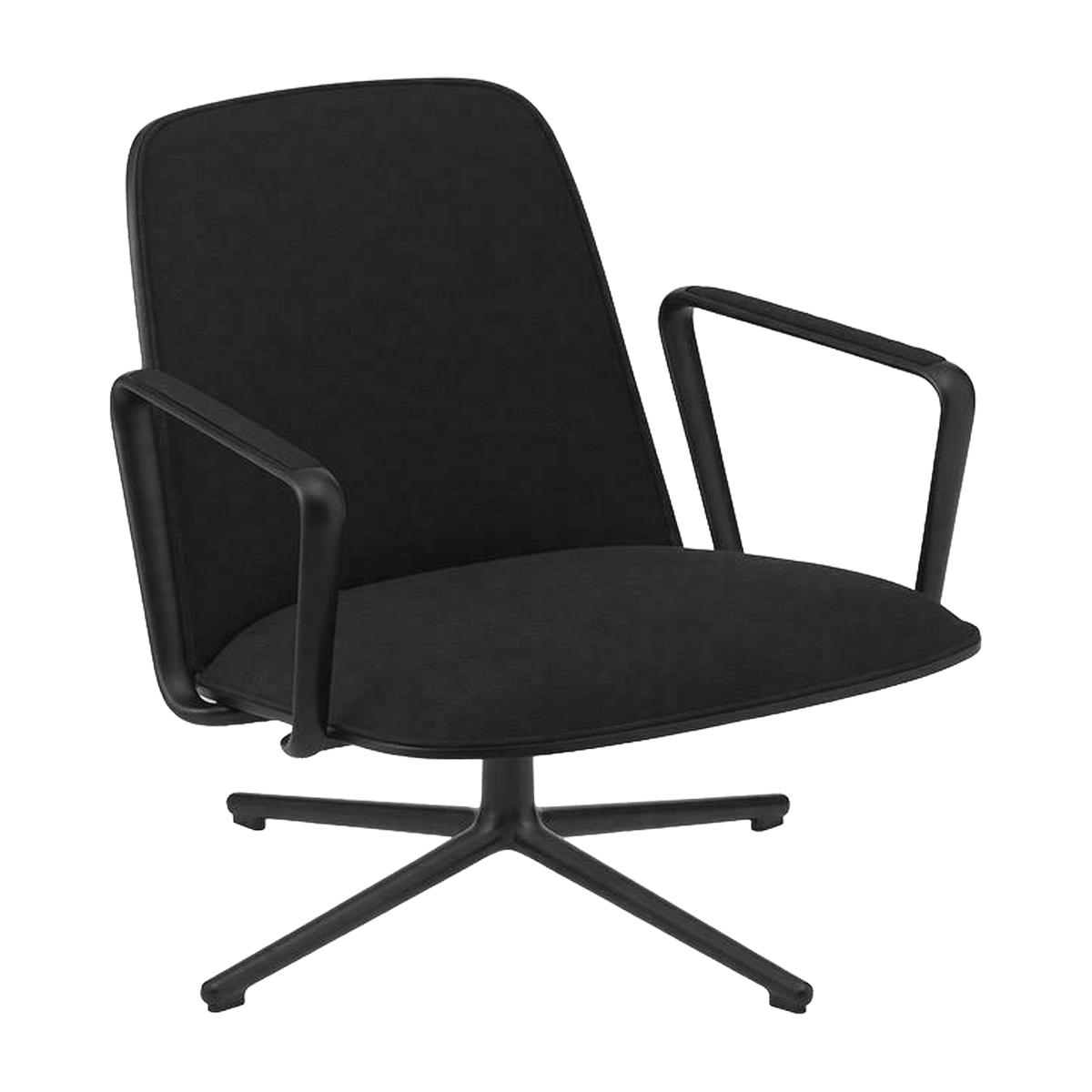 Chaise de bureau basse pivotante en aluminium noir océanique 43,5 cm Pad Lounge - Normann Copenhagen - The Cool Republic