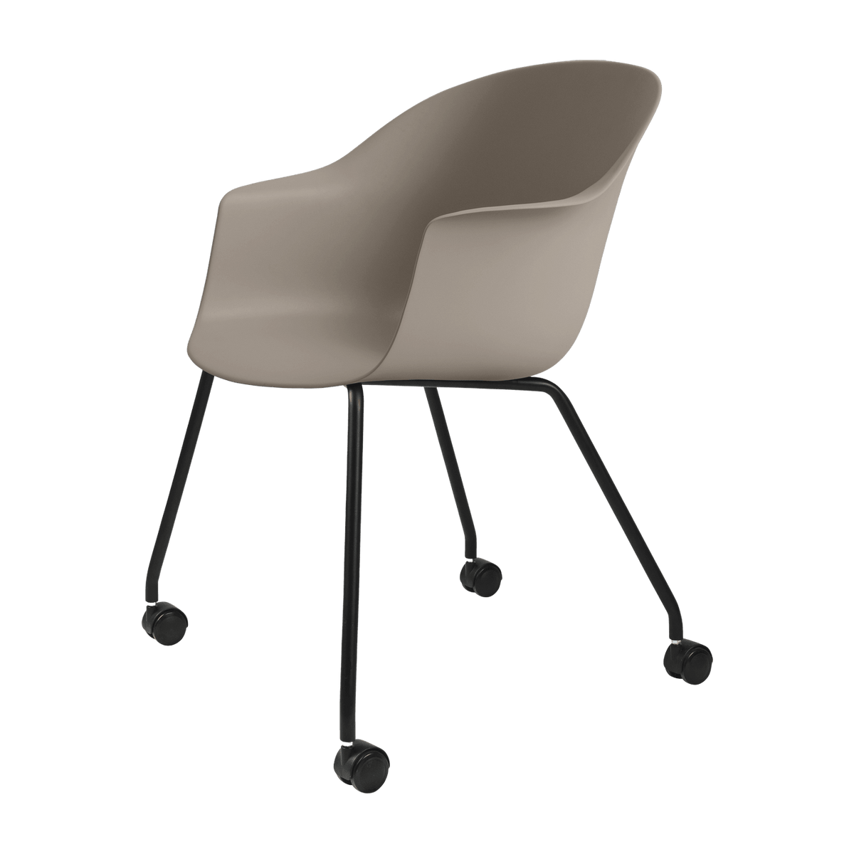 Chaise de bureau beige 4 pieds à roulettes Bat - Gubi - The Cool Republic