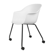 bureau white 4 legged chair with casters Bat - Gubi - The Cool Republic