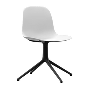 Chaise de bureau en polypropylène blanche et base noire Swivel 4L blanc - Normann Copenhagen - The Cool Republic
