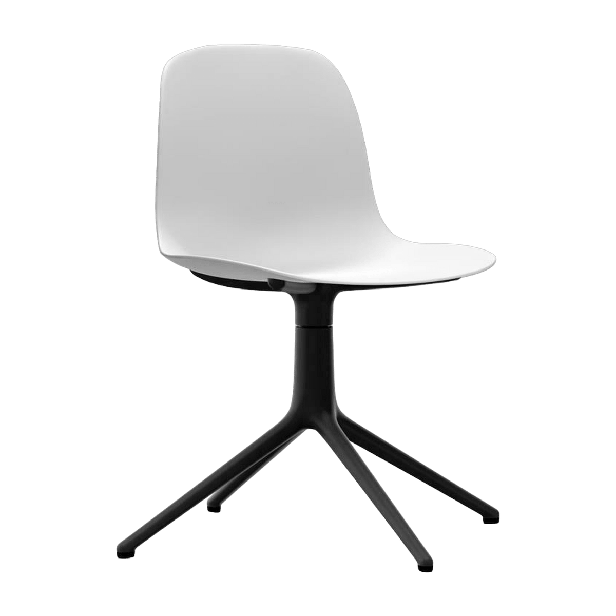 Chaise de bureau en polypropylène blanche et base noire Swivel 4L blanc - Normann Copenhagen - The Cool Republic