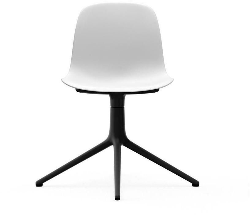 Chaise de bureau en polypropylène blanche et base noire Swivel 4L blanc - Normann Copenhagen - The Cool Republic
