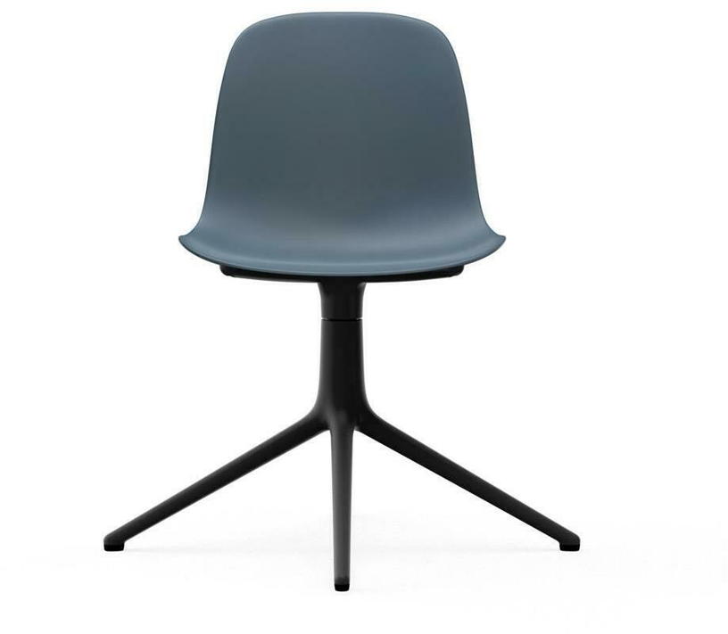 Chaise de bureau en polypropylène bleue et base noire Swivel 4L bleu - Normann Copenhagen - The Cool Republic