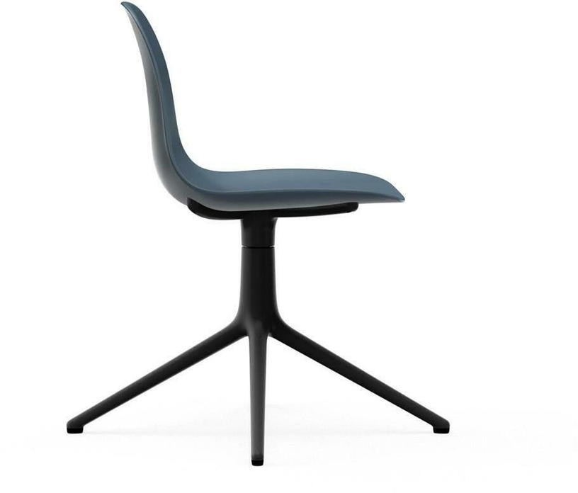 Chaise de bureau en polypropylène bleue et base noire Swivel 4L bleu - Normann Copenhagen - The Cool Republic