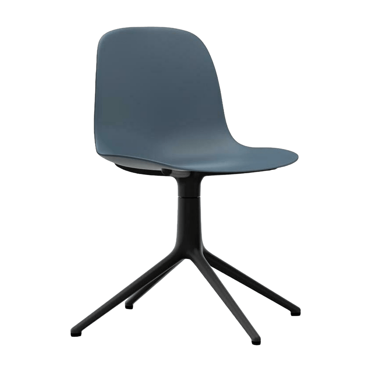 Chaise de bureau en polypropylène bleue et base noire Swivel 4L bleu - Normann Copenhagen - The Cool Republic