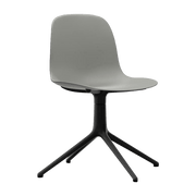 Chaise de bureau en polypropylène grise et base noire Swivel 4L Grey - Normann Copenhagen - The Cool Republic