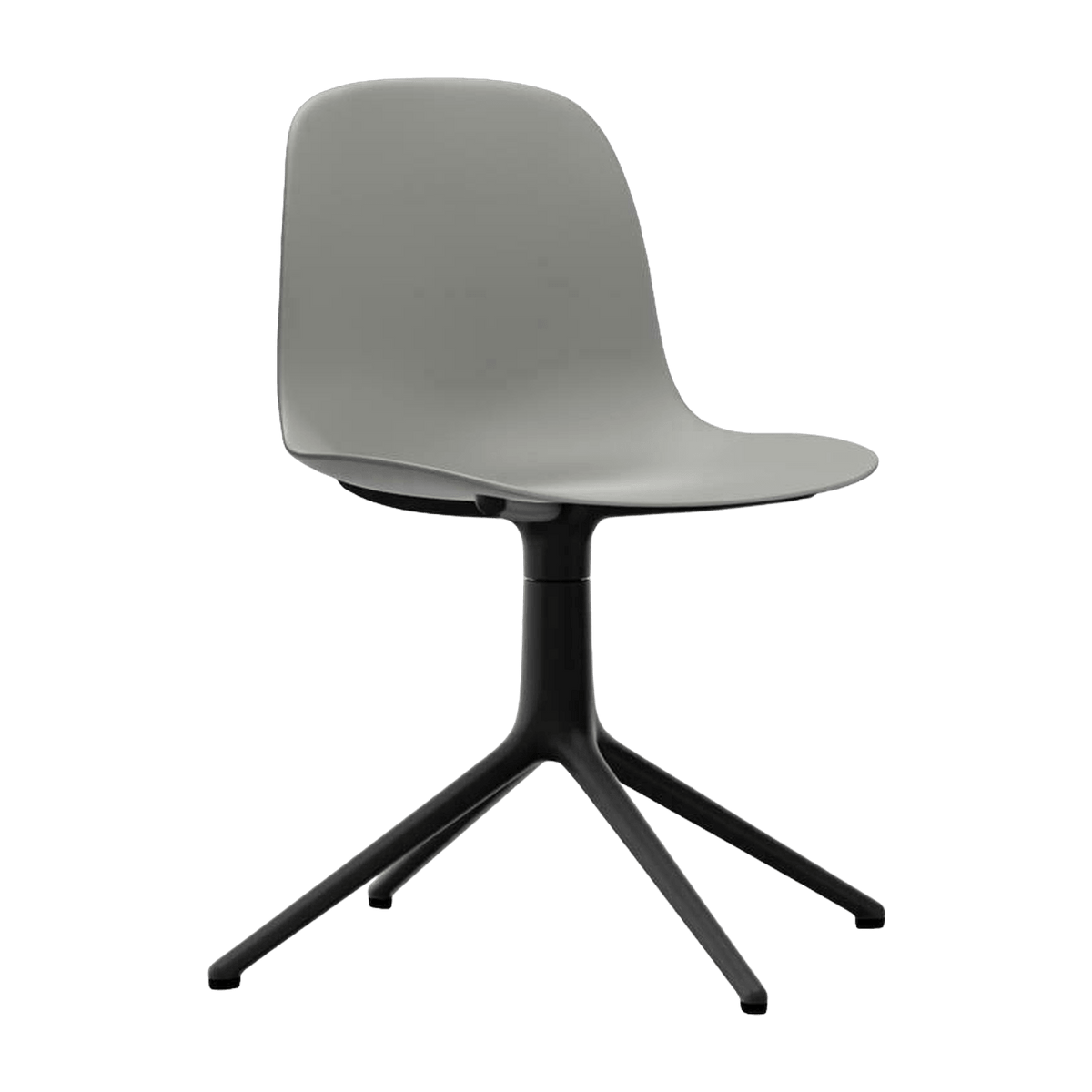 Chaise de bureau en polypropylène grise et base noire Swivel 4L Grey - Normann Copenhagen - The Cool Republic