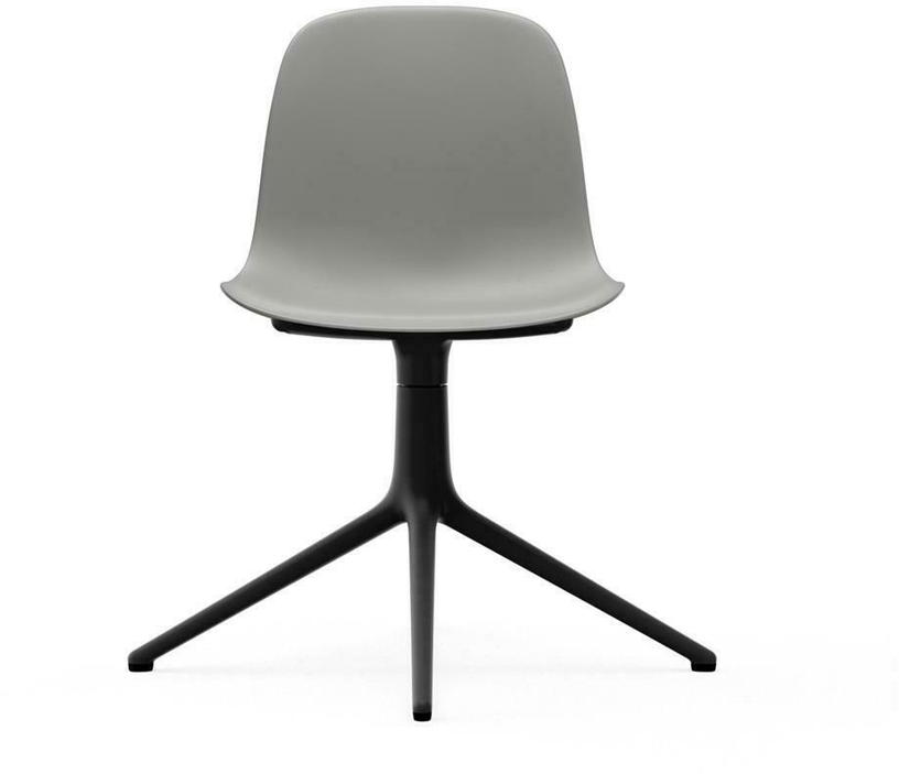 Chaise de bureau en polypropylène grise et base noire Swivel 4L Grey - Normann Copenhagen - The Cool Republic