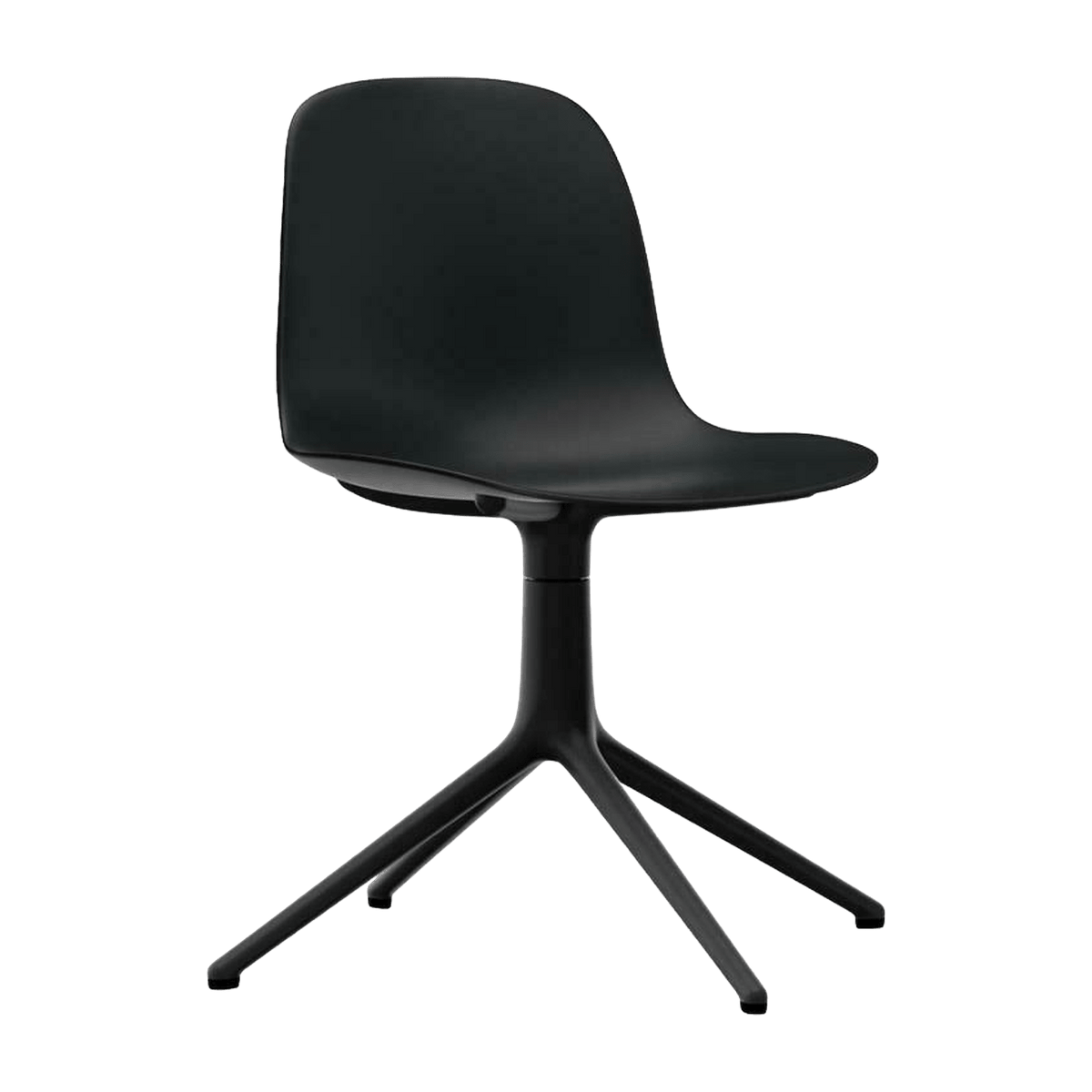 Chaise de bureau en polypropylène noire et base noire Swivel 4L noir - Normann Copenhagen - The Cool Republic