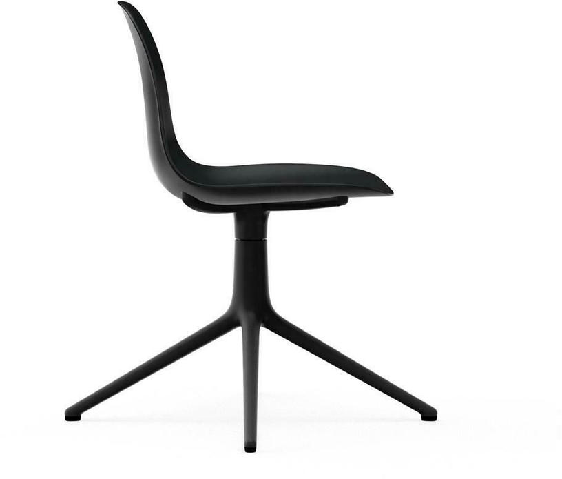 Chaise de bureau en polypropylène noire et base noire Swivel 4L noir - Normann Copenhagen - The Cool Republic