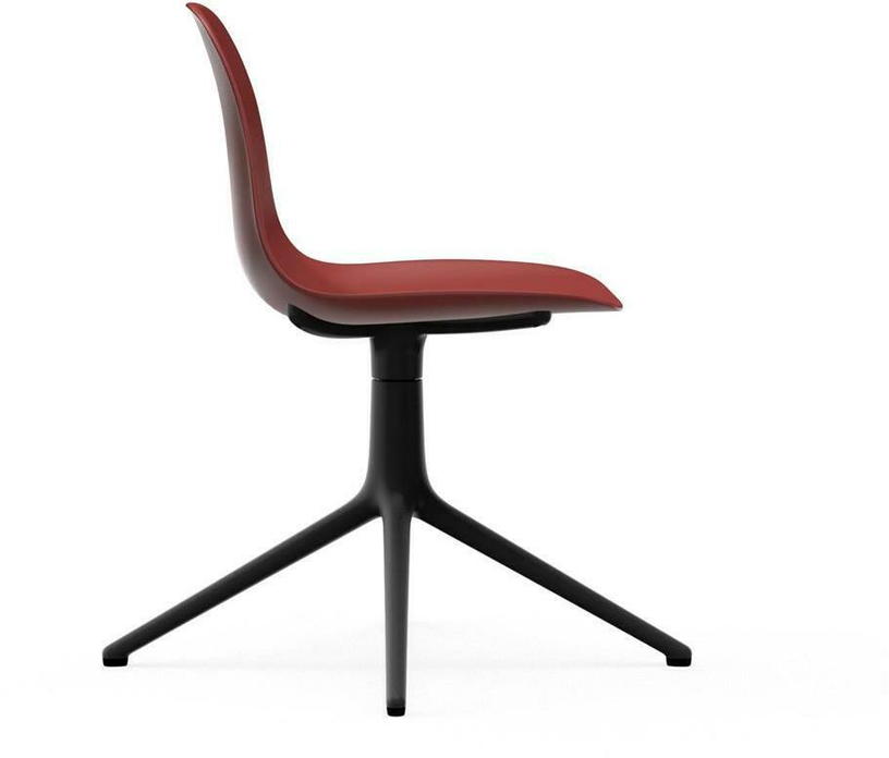 Chaise de bureau en polypropylène rouge et base noire Swivel 4L rouge - Normann Copenhagen - The Cool Republic