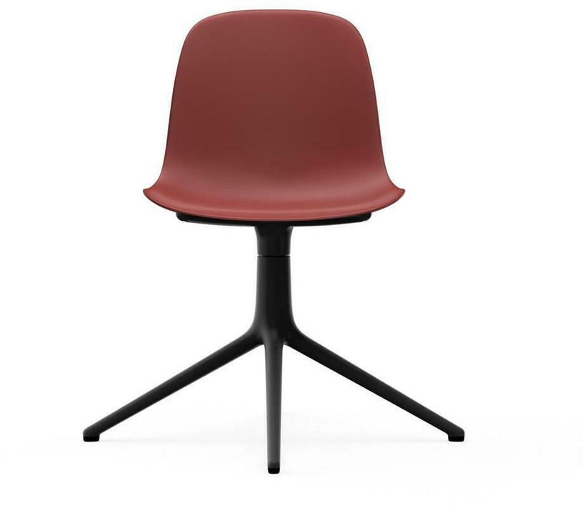 Chaise de bureau en polypropylène rouge et base noire Swivel 4L rouge - Normann Copenhagen - The Cool Republic