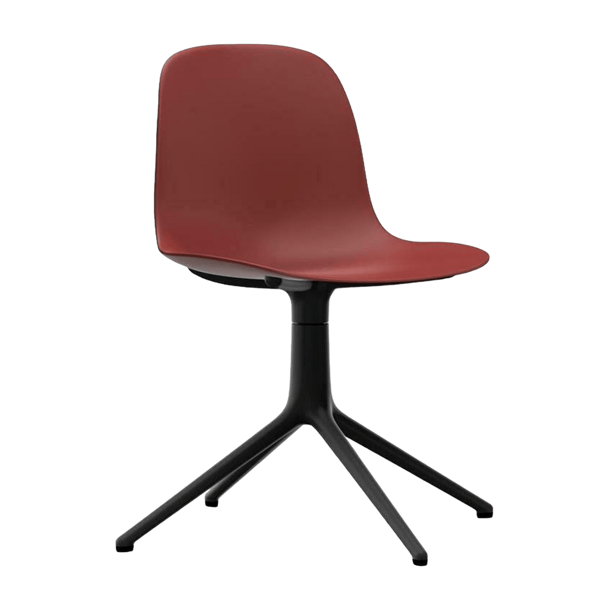 Chaise de bureau en polypropylène rouge et base noire Swivel 4L rouge - Normann Copenhagen - The Cool Republic