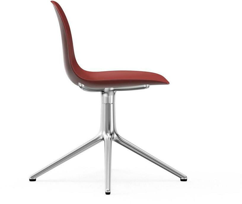 Chaise de bureau en polypropylène rouge et pieds aluminium Swivel 4L - Normann Copenhagen - The Cool Republic