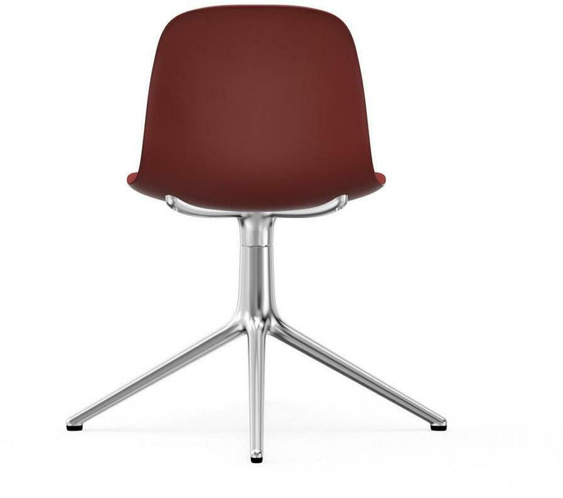 Chaise de bureau en polypropylène rouge et pieds aluminium Swivel 4L - Normann Copenhagen - The Cool Republic
