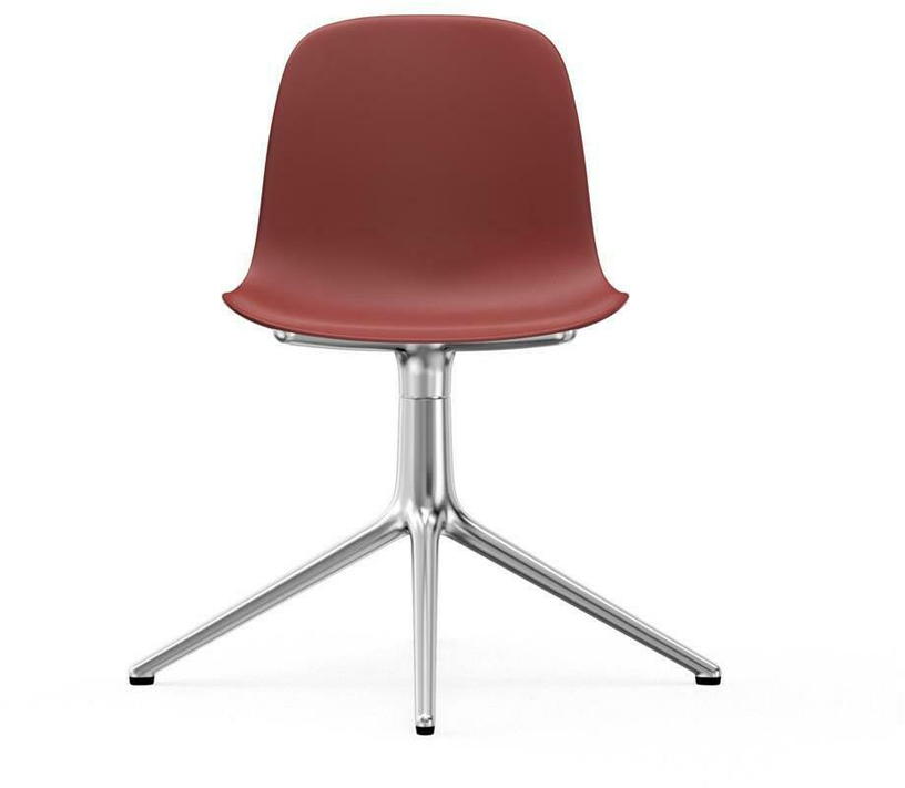 Chaise de bureau en polypropylène rouge et pieds aluminium Swivel 4L - Normann Copenhagen - The Cool Republic