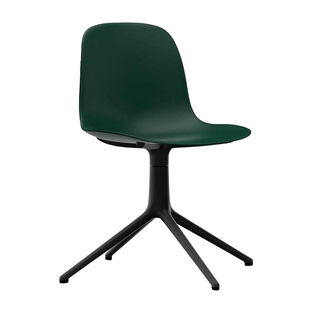 Chaise de bureau en polypropylène verte et base noire Swivel 4L vert - Normann Copenhagen - The Cool Republic