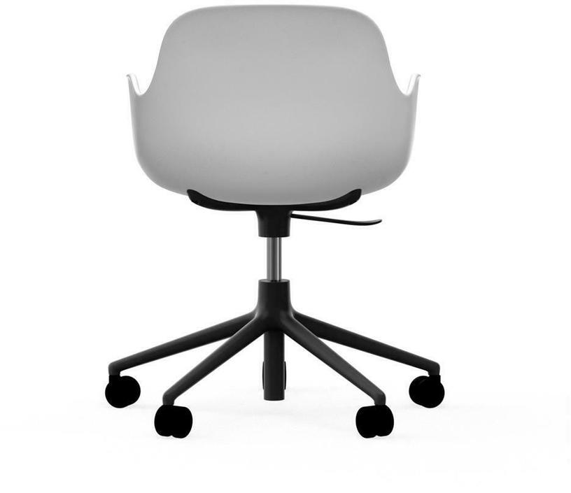 Chaise de bureau réglable à roulettes avec accoudoirs en pp blanche Swivel 5W blanc - Normann Copenhagen - The Cool Republic