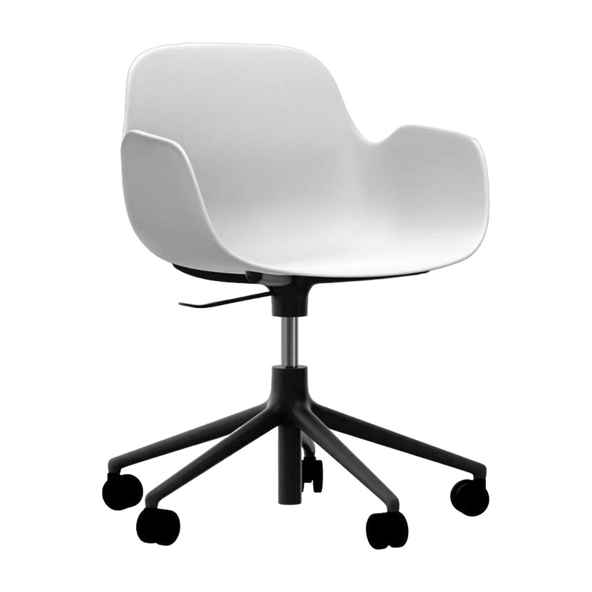 Chaise de bureau réglable à roulettes avec accoudoirs en pp blanche Swivel 5W blanc - Normann Copenhagen - The Cool Republic