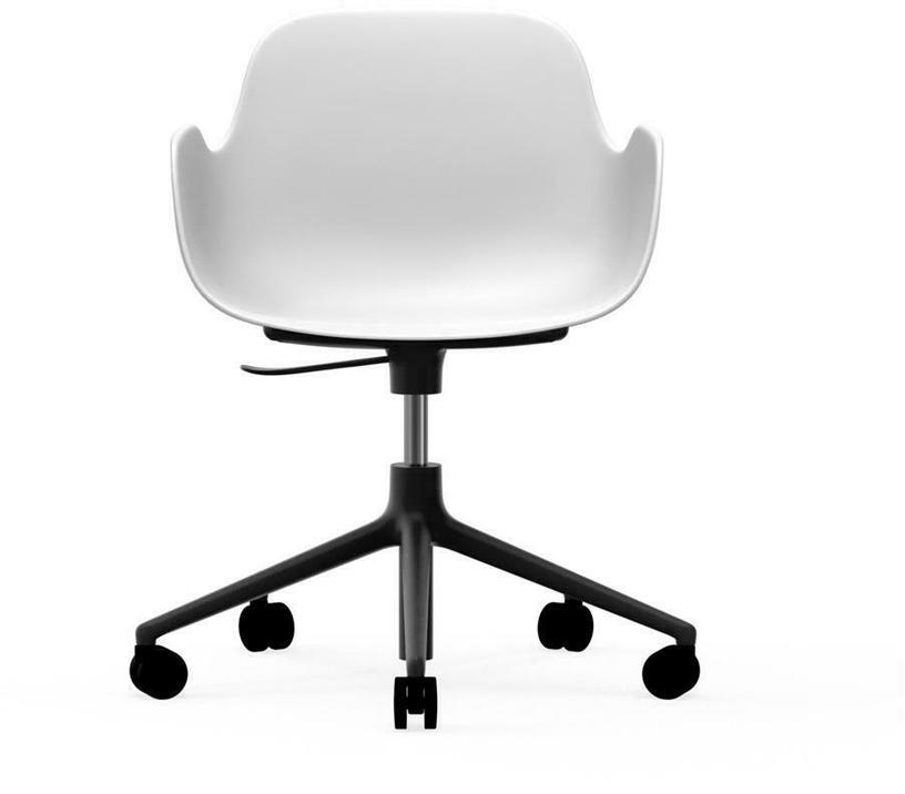 Chaise de bureau réglable à roulettes avec accoudoirs en pp blanche Swivel 5W blanc - Normann Copenhagen - The Cool Republic