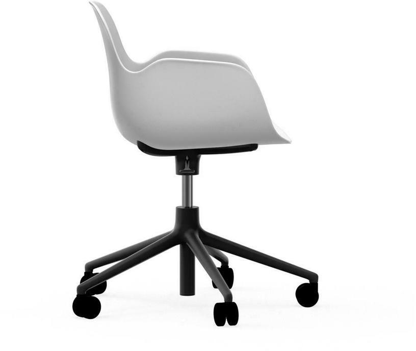 Chaise de bureau réglable à roulettes avec accoudoirs en pp blanche Swivel 5W blanc - Normann Copenhagen - The Cool Republic