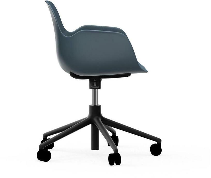 Chaise de bureau réglable à roulettes avec accoudoirs en pp bleue Swivel 5W bleu - Normann Copenhagen - The Cool Republic