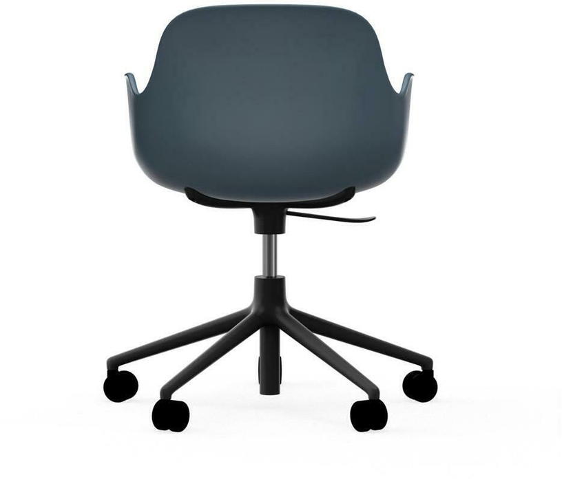 Chaise de bureau réglable à roulettes avec accoudoirs en pp bleue Swivel 5W bleu - Normann Copenhagen - The Cool Republic