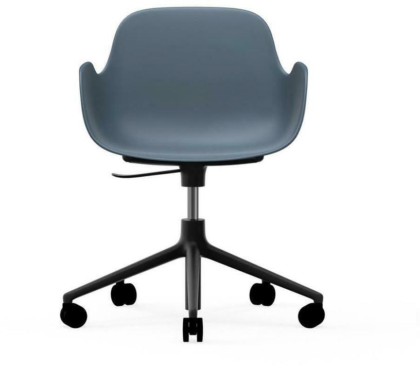 Chaise de bureau réglable à roulettes avec accoudoirs en pp bleue Swivel 5W bleu - Normann Copenhagen - The Cool Republic