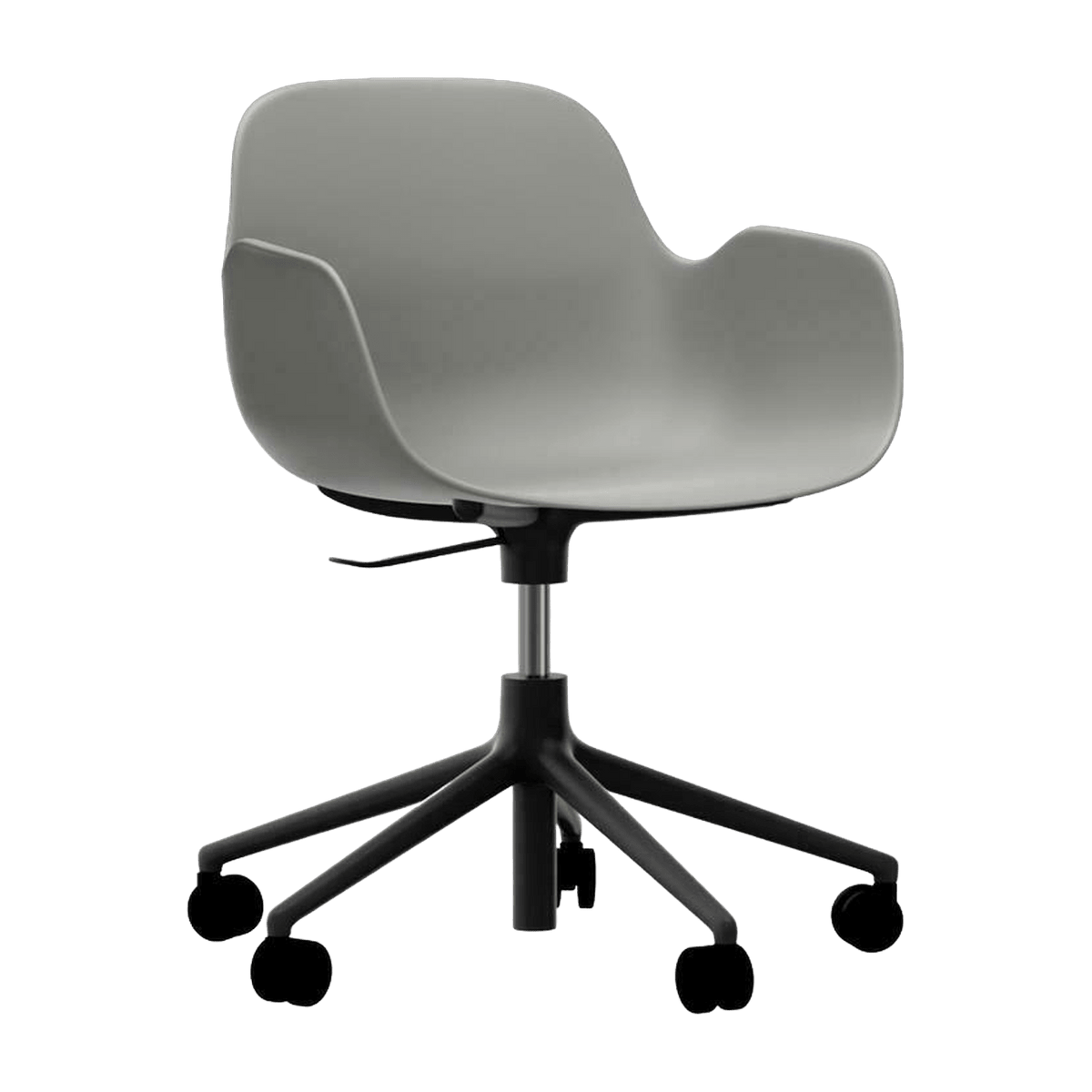 Chaise de bureau réglable à roulettes avec accoudoirs en pp grise Swivel 5W Grey - Normann Copenhagen - The Cool Republic