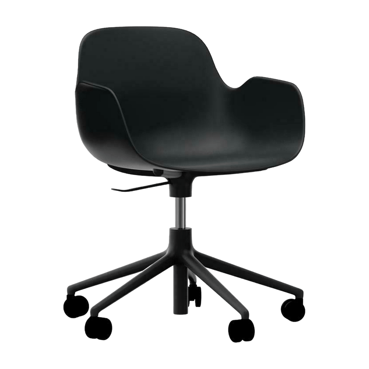 Chaise de bureau réglable à roulettes avec accoudoirs en pp noire Swivel 5W noir - Normann Copenhagen - The Cool Republic
