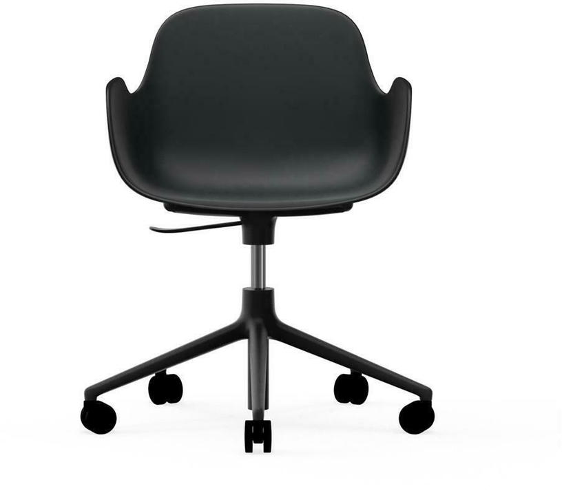 Chaise de bureau réglable à roulettes avec accoudoirs en pp noire Swivel 5W noir - Normann Copenhagen - The Cool Republic