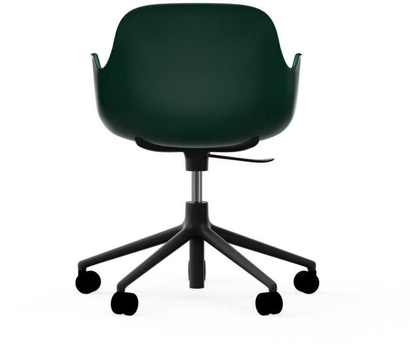 Chaise de bureau réglable à roulettes avec accoudoirs en pp verte Swivel 5W vert - Normann Copenhagen - The Cool Republic