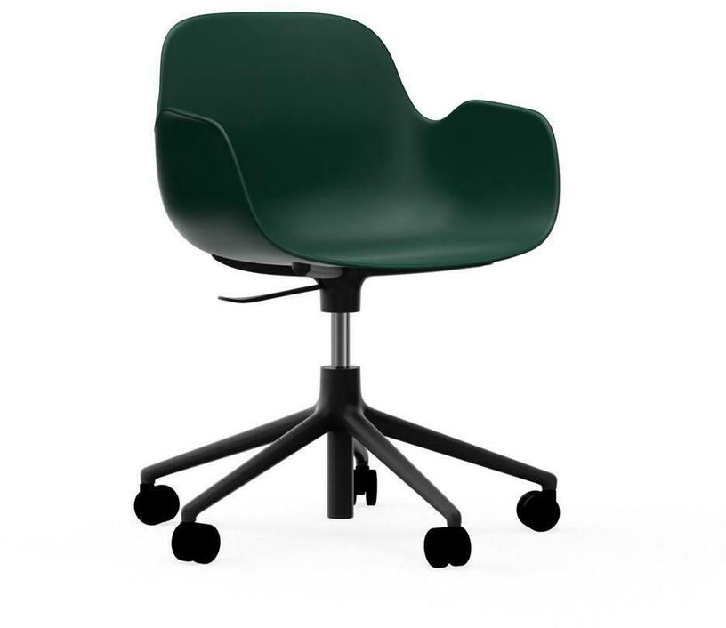 Chaise de bureau réglable à roulettes avec accoudoirs en pp verte Swivel 5W vert - Normann Copenhagen - The Cool Republic