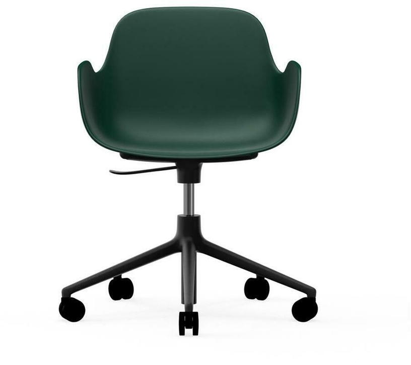 Chaise de bureau réglable à roulettes avec accoudoirs en pp verte Swivel 5W vert - Normann Copenhagen - The Cool Republic