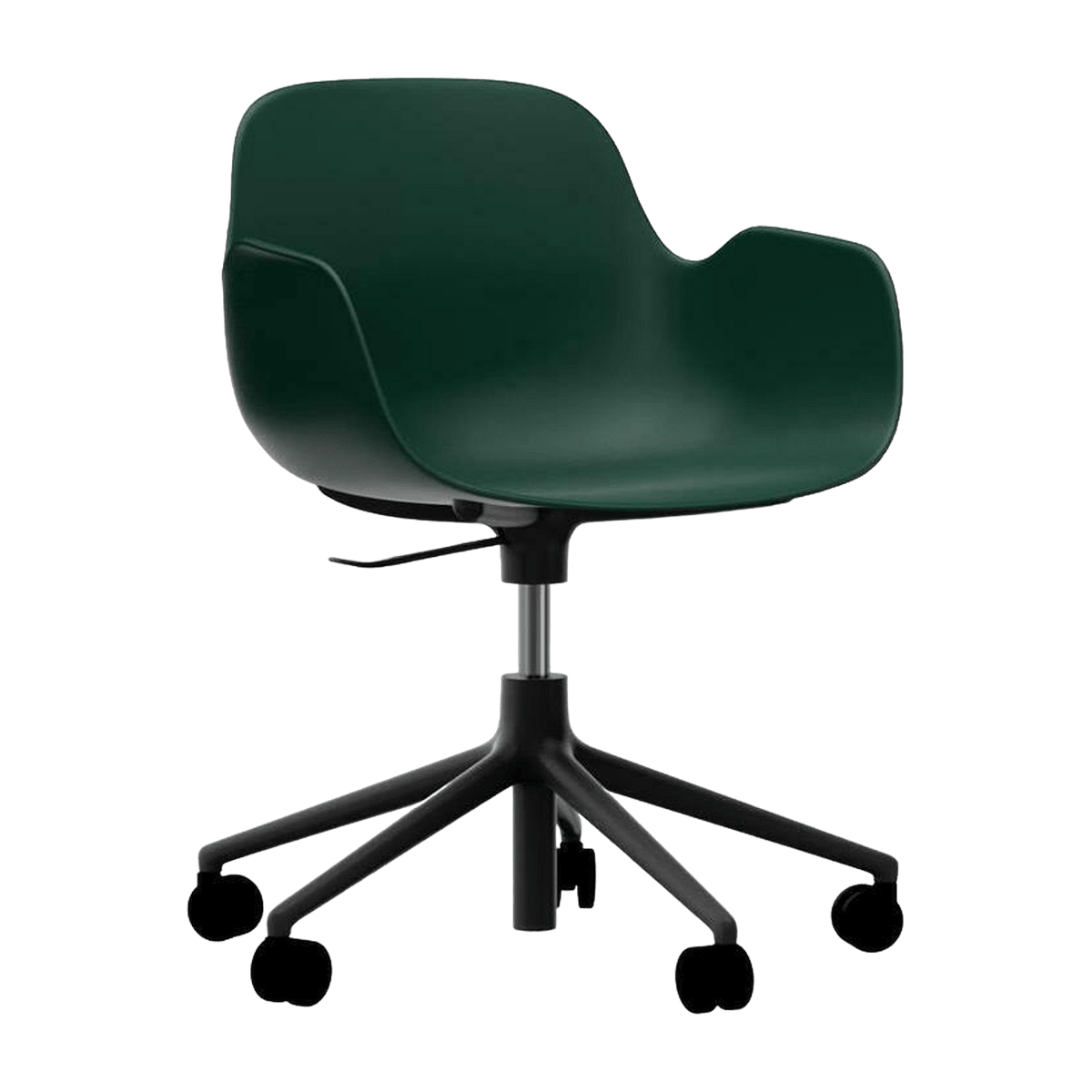 Chaise de bureau réglable à roulettes avec accoudoirs en pp verte Swivel 5W vert - Normann Copenhagen - The Cool Republic