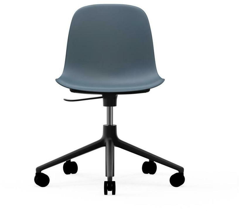 Chaise de bureau réglable à roulettes en pp bleue et noire Swivel 5W bleu - Normann Copenhagen - The Cool Republic