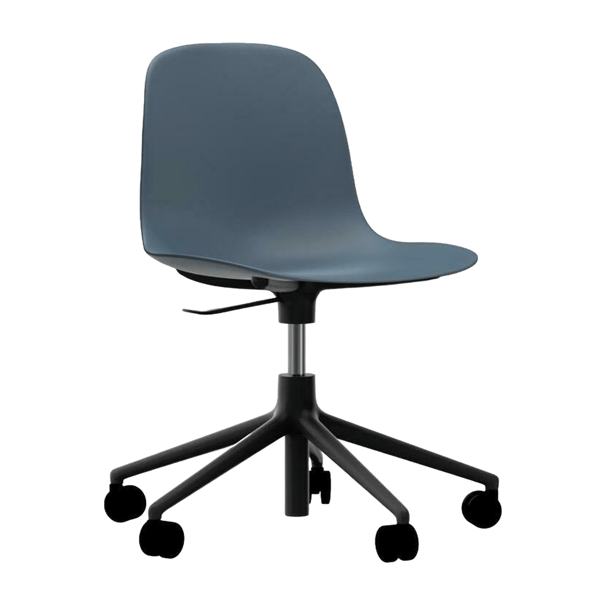 Chaise de bureau réglable à roulettes en pp bleue et noire Swivel 5W bleu - Normann Copenhagen - The Cool Republic