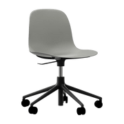 Chaise de bureau réglable à roulettes en pp grise et base noire Swivel 5W Grey - Normann Copenhagen - The Cool Republic