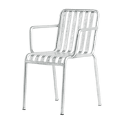 Chaise de jardin avec accoudoir en métal gris galvanisé Palissade - HAY - The Cool Republic