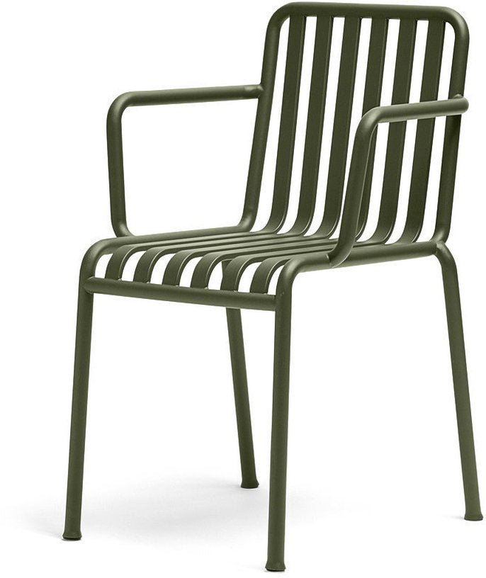 Chaise de jardin avec accoudoir en métal olive Palissade - HAY - The Cool Republic