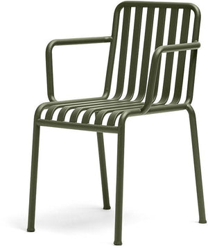 Chaise de jardin avec accoudoir en métal olive Palissade - HAY - The Cool Republic