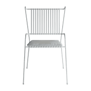 Chaise de jardin avec accoudoirs en acier blanc et coussin beige Capri - Cools Collection - The Cool Republic