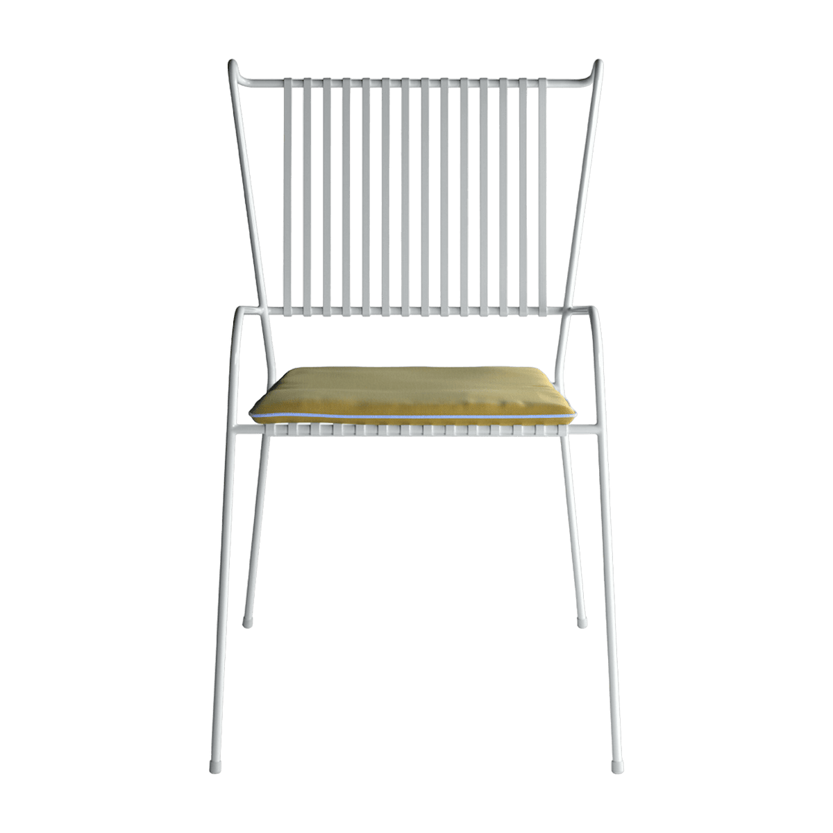 Chaise de jardin avec accoudoirs en acier blanc et coussin jaune Capri - Cools Collection - The Cool Republic