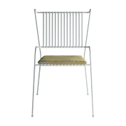 Chaise de jardin avec accoudoirs en acier blanc et coussin jaune Capri - Cools Collection - The Cool Republic