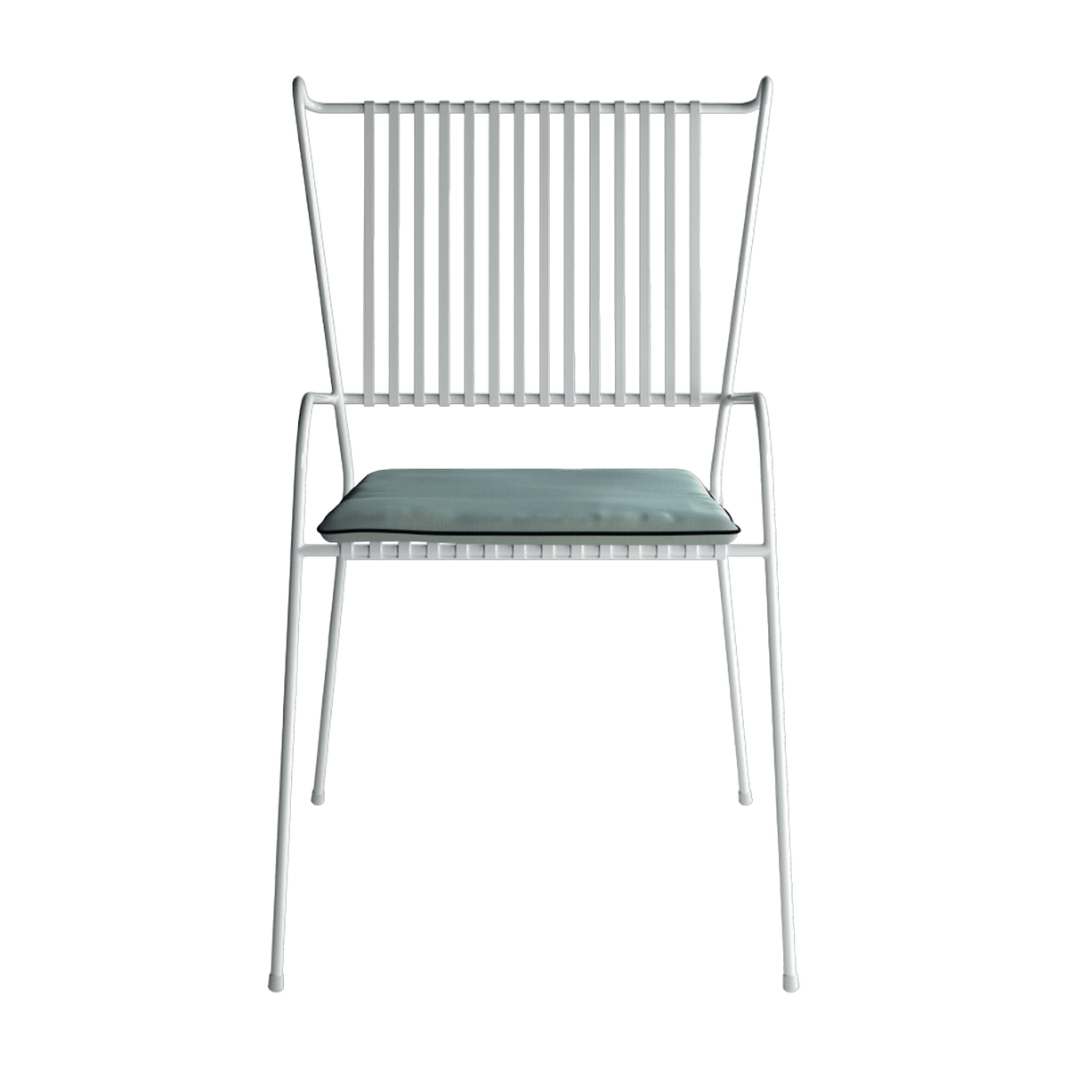 Chaise de jardin avec accoudoirs en acier blanc et coussin opale Capri - Cools Collection - The Cool Republic