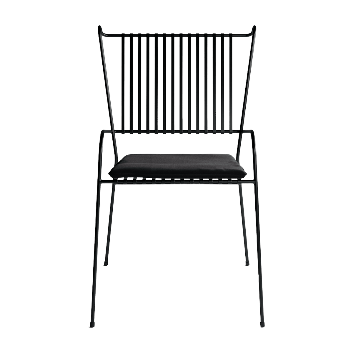 Chaise de jardin avec accoudoirs en acier et coussin noir Capri - Cools Collection - The Cool Republic