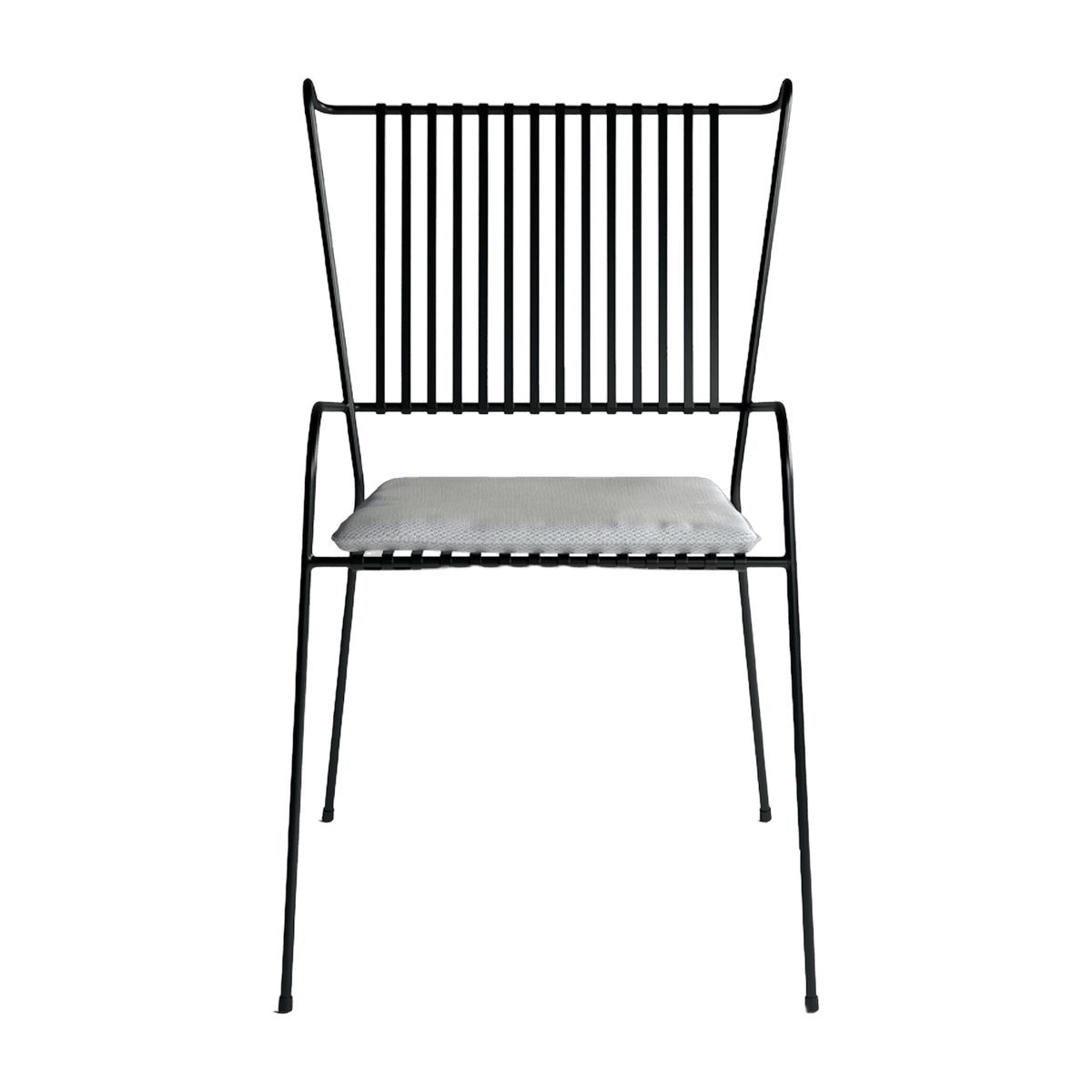 Chaise de jardin avec accoudoirs en acier noir et coussin beige Capri - Cools Collection - The Cool Republic